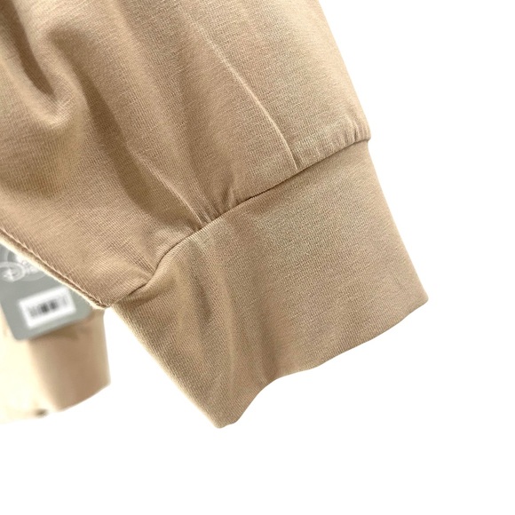 Disney Women's Mickey Mouse Icon Long Sleeve Lounge Top tee M beige cotton NWT - Picture 4 of 9